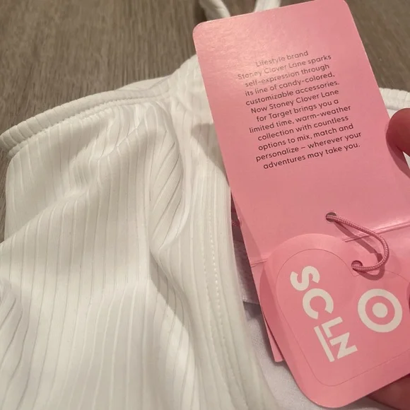 NWT Stoney Clover Lane Target White Ribbed One Piece Bathing Suit - Picture 5 of 6